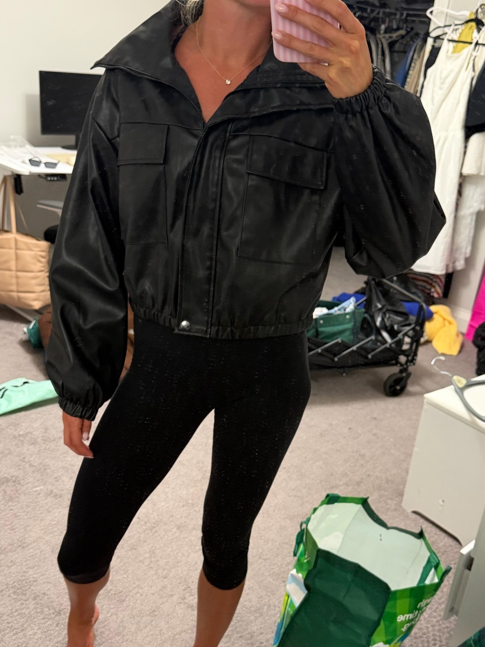 Ci Sono Black Cropped Bomber Jacket